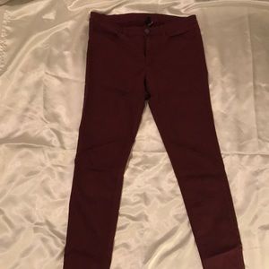 Burgundy Slightly High Waist